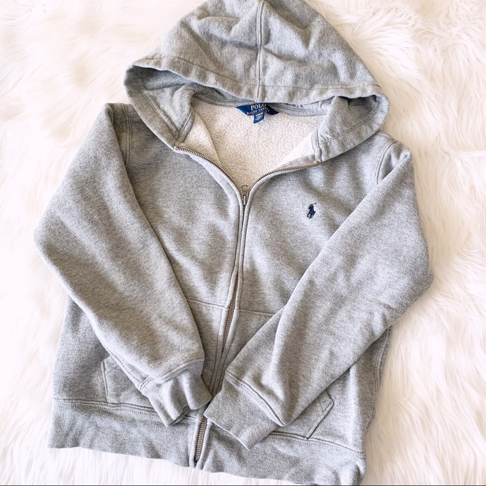 Ralph Lauren Polo Grey Zip up Hoodie Sweater
